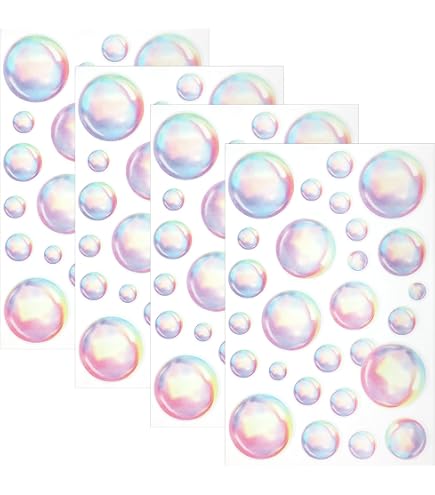 Bathroom Wall Decals 4 Sheets Bubble Decal Ocean Theme Party Background ...