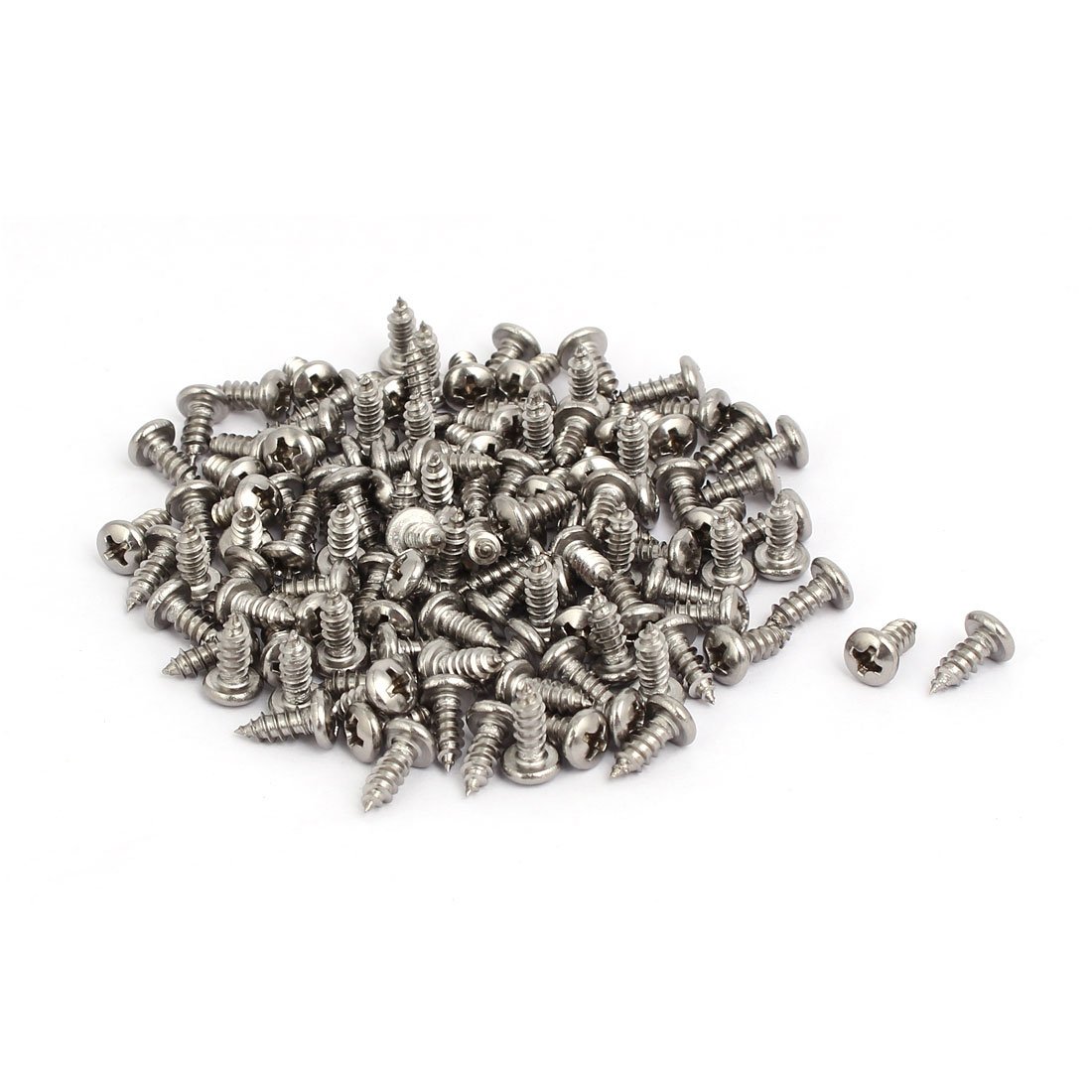 sourcingmap M4x10mm 304 Stainless Steel Phillips Round Pan Head Self Tapping Screws 150pcs