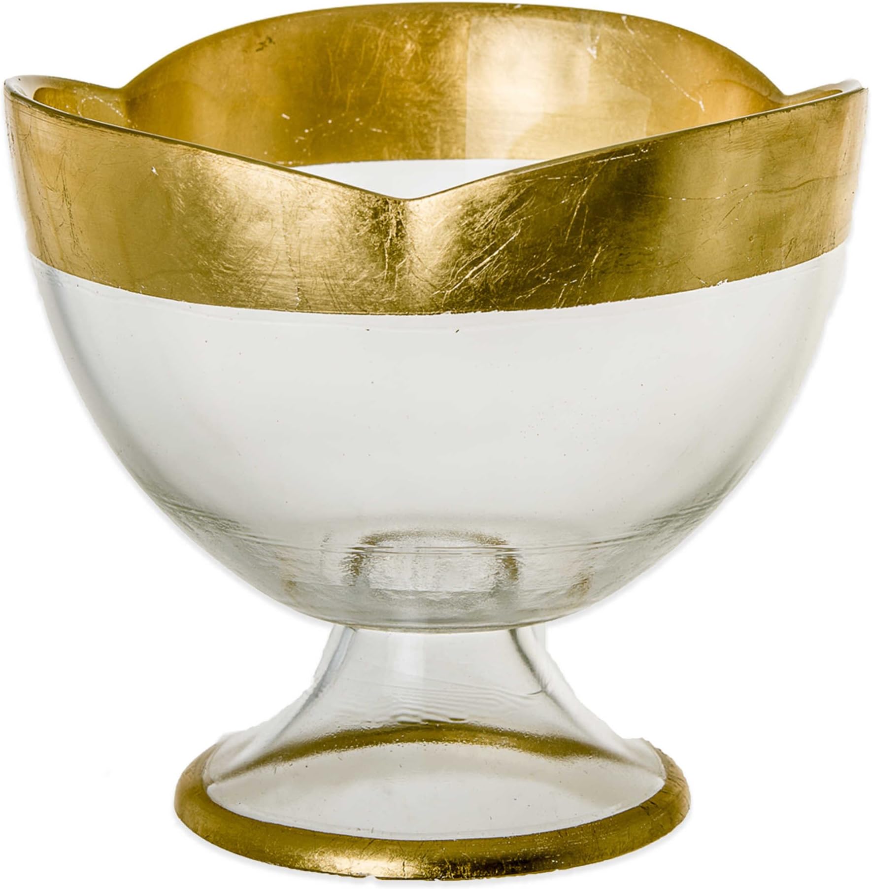 Classic Touch Footed Flower Shaped Candy Dish in Gold