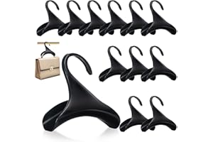 Hiitytin Bag Hanger, 12 Pcs Black Purse Hangers for Closet, Handbag Hangers for Closet, Handbag Organizer Hooks, Bag Organizer Hanging Hooks for Backpacks Satchels Tote Bag Home Storage (Black)