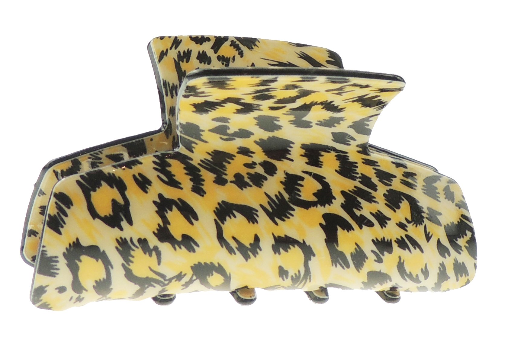 Womens Girls Strong Bridal Party Birthday Hair Accessories Bulldog Crab Octopus Jaw Medium Leopard Animal Cat Print Butterfly Hair Claw Clamp (Yellow Cheetah)