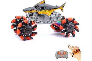 DISSONA Shark Monster Remote Control Truck All-Terrain Toy Remote Control Car Vehicle, 2.4 GHz,1:16 Scale, Off Road Rechargeable RC Car Kids Toys for Boys and Girls Ages 3 and up (grey2)