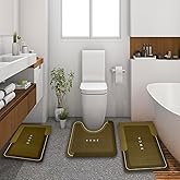 Modernized Magic Mat Bathroom, Bathroom Rugs Sets 3 Piece, Non-Slip, Absorbent, Quick-Drying, Stain-Resistant Bath Mats, Suitable for Bath Room, Kitchen, Dining Room (Brown)