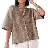 Women Y2K Cardigan Sweater Short Sleeve Button Down Ribbed Knit Crop Top Fall Winter Going Out Sweater