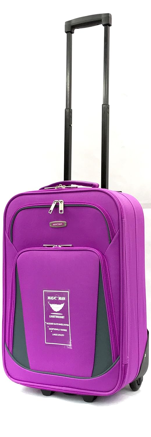 Purple Ryan Air Approved Cabin Lightweight Suitcases Trolley Cases (21
