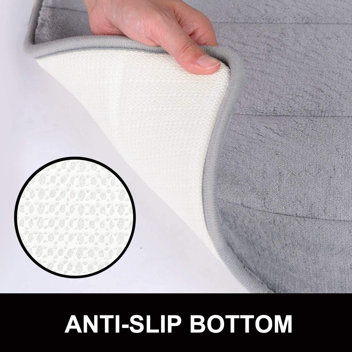 Memory Foam Soft Bath Mats - Non Slip Absorbent Bathroom Rugs Rubber Back Runner Mat for Kitchen Bathroom Floors 17" x 47", Grey: Home & Kitchen
