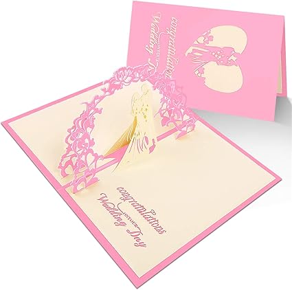Carte D Invitation Avec Enveloppe Pour Mariage Invitations D Anniversaire Invitation Faire Part Avec Enveloppes Carte Pop Up 3d Avec Felicitations Rose 1 Pieces Amazon Fr Fournitures De Bureau