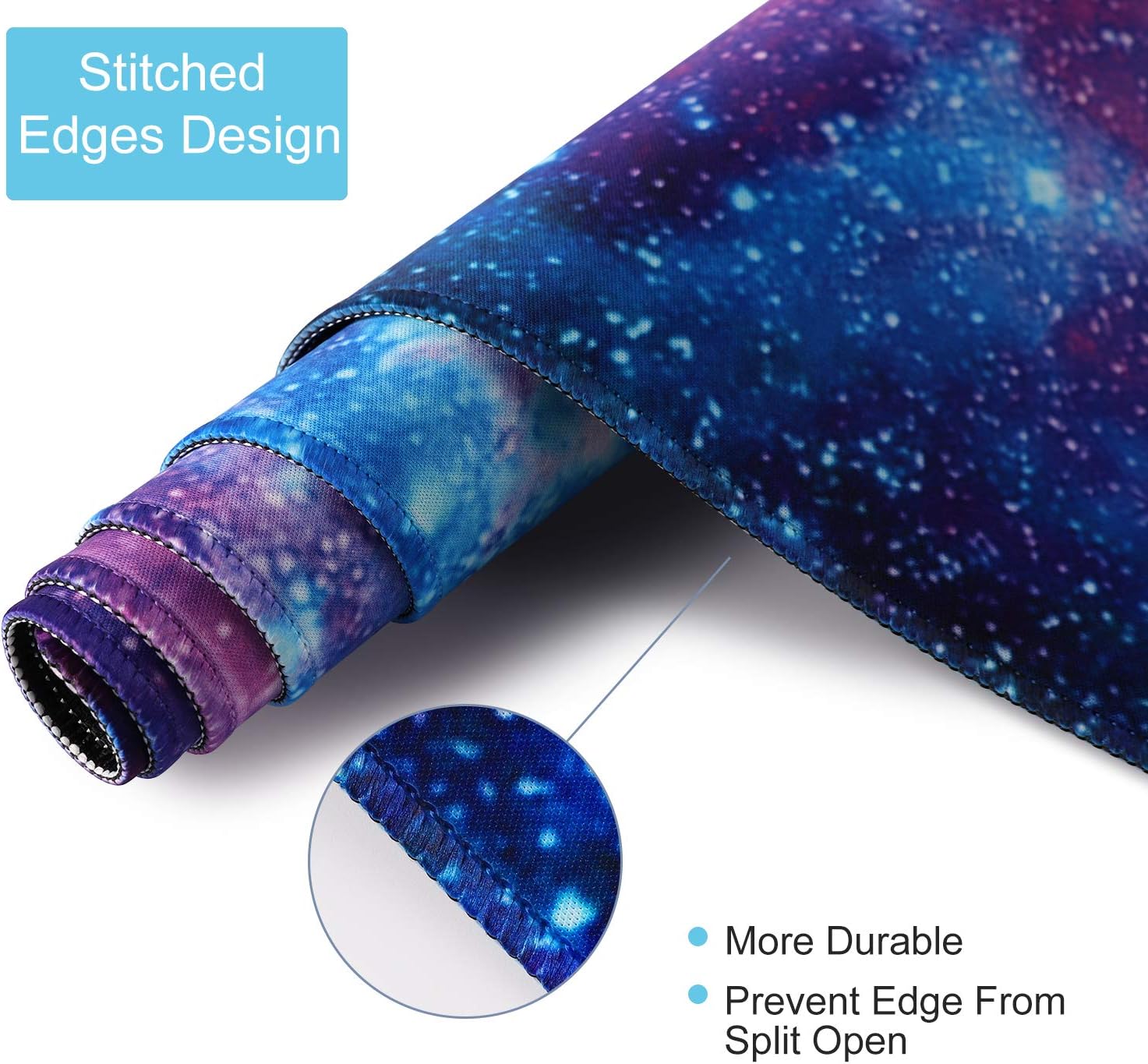 Extended Gaming Mouse Pad Mat- Large Desk Mat Non-Slip Rubber Base Computer Desktop Laptop Keyboard Mouse Mat with Stitched Edges - Image 5