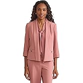 Kasper Womens 3/4 Sleeve Shawl Collar Blazer