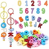 36 Pcs Colorful Large Letter Beads A to Z & Number Beads 0 to 9, 20mm Acrylic Chunky Alphabet Bead for DIY Crafts Jewelry Making, Paracord Bead Projects for Preschool Educational Learning
