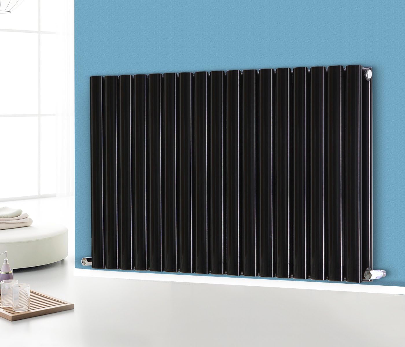 NRG Horizontal Designer Radiator Oval Double Panel Central Heating