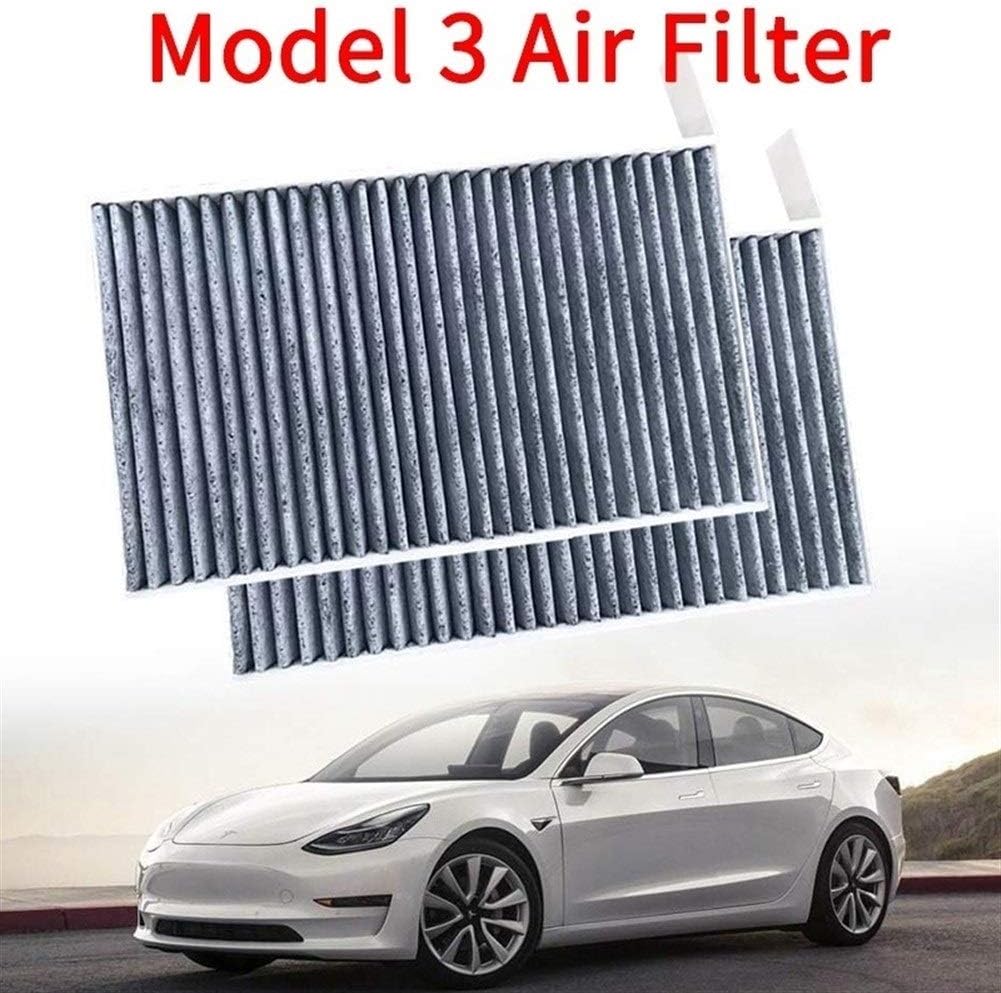 NoBrand Filtre à air Cabine Pack 2 avec Double Effet activé for Tesla Model 3 Carbone