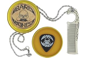 THE VINTAGE GROOMING CO. Mustache Wax Medium Hold Bare Bones 1 oz Tin & Necklace Death Grip Mustache Comb Mens Combo Kit - Grooming For Men Handlebar Moustache