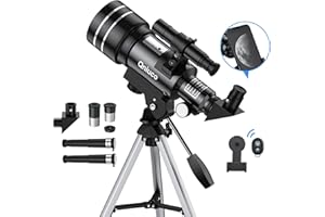 QNIUCO Telescope for Kids & Adults, 70mm Aperture Refractor Telescopes for Astronomy Beginners, Portable Travel Telescope with Phone Adapter & Remote, Astronomy Gifts for Kids