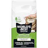 WORLD'S BEST CAT LITTER Original Unscented 15-Pounds - Natural Ingredients, Quick Clumping, Flushable, 99% Dust Free & Made i
