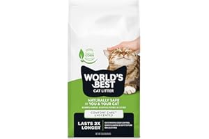 WORLD'S BEST CAT LITTER Original Unscented 15-Pounds - Natural Ingredients, Quick Clumping, Flushable, 99% Dust Free & Made i