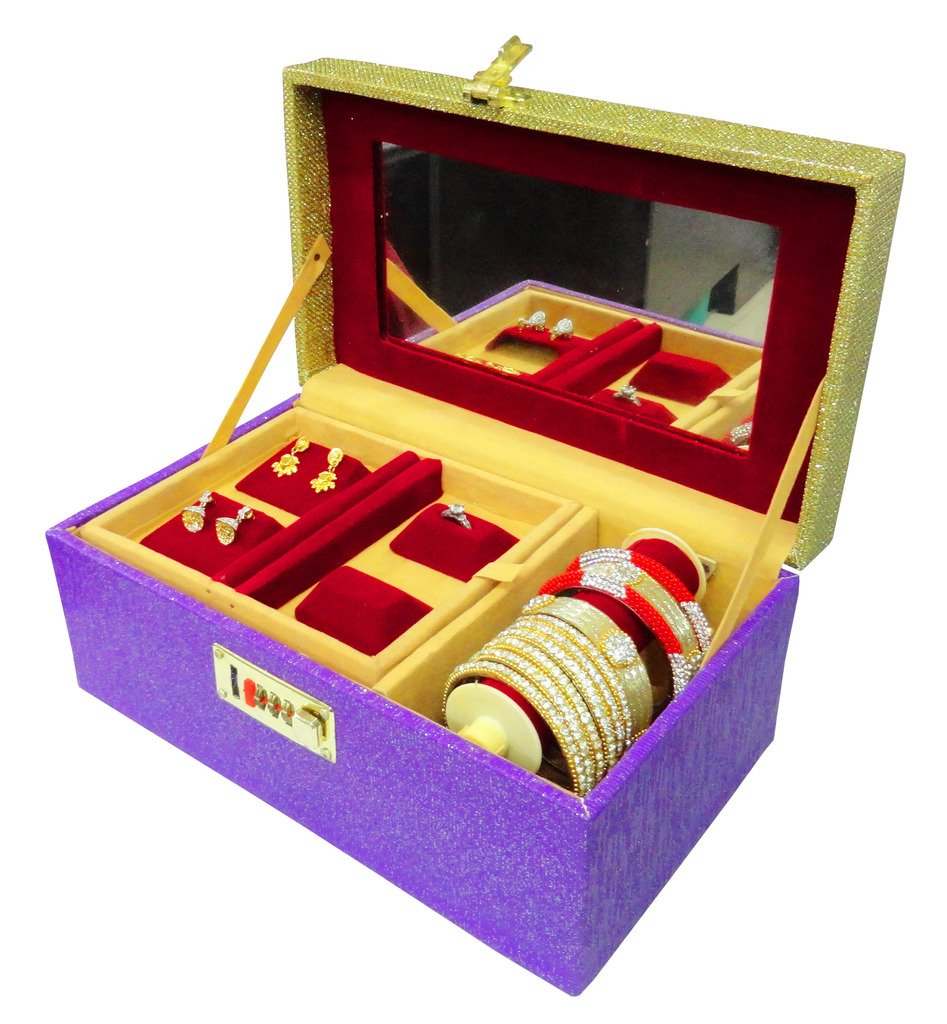 Atorakushon Wooden Mixed Jewellery Locker Box Tops Studs Necklace