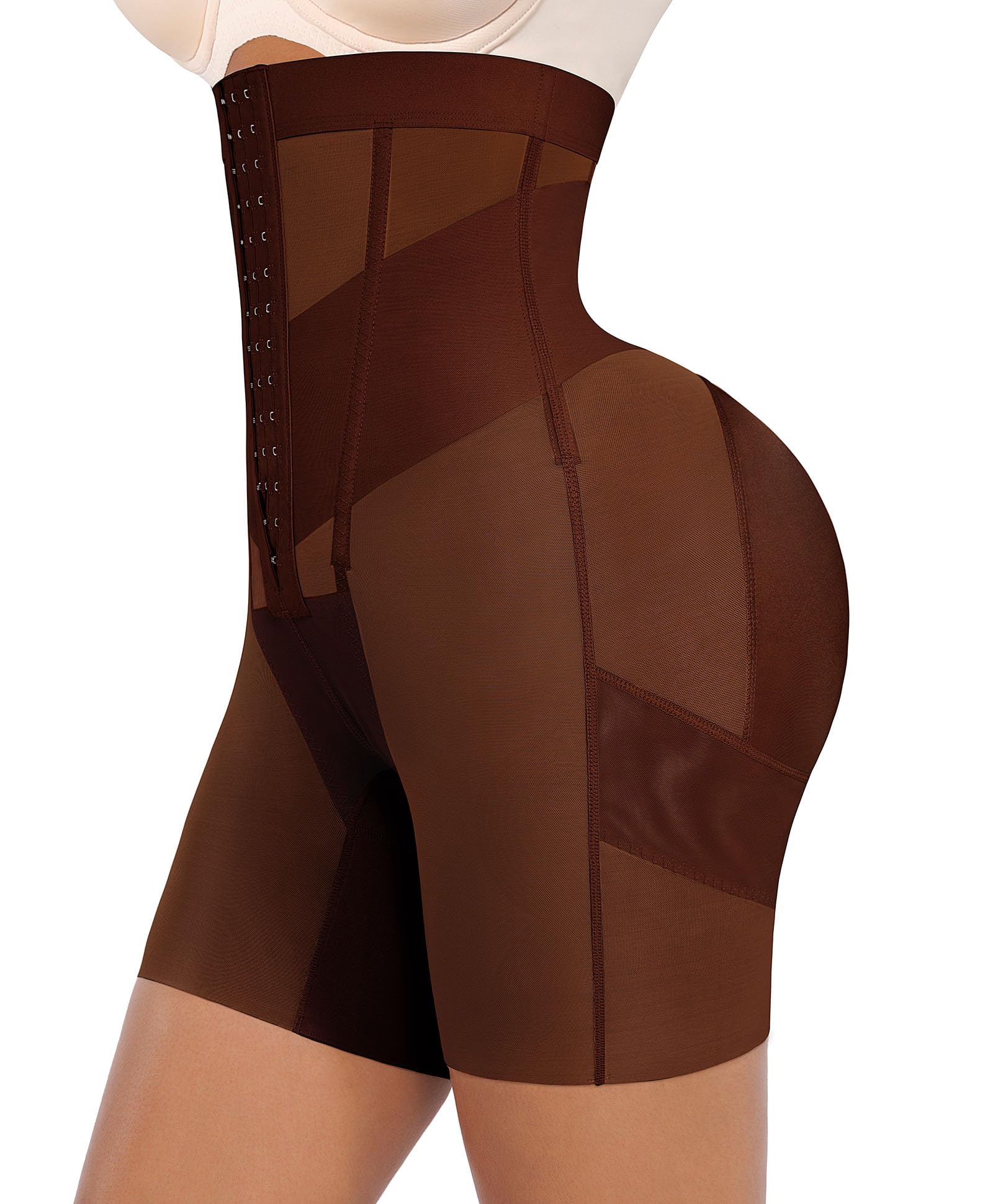 Photo 1 of Lover-Beauty Faja Shorts Tummy Control Shapewear Butt Lift for Women High Waist body shaper stomach shapewears, Brown, M