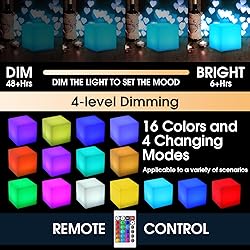 Frienda 4 Pcs Light up Cubes Cool Cosmic Cube