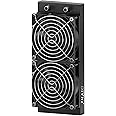 DIYhz Water Cooling Computer Radiator, 12 Pipe Aluminum Heat Exchanger Liquid Cooling Radiator Heat Sink 240mm with Dual Fans for CPU PC Laser Water Cool System DC12V Black