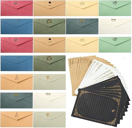 Amazon レターセット アンティーク 封筒 枚10色 便箋 24枚3色 厚手 高級 上品 かわいい メッセージカード封筒付き グリーティングカード 結婚式 招待状 お祝い手紙 挨拶状 お見舞い 年賀状 お礼状用 レターセット 文房具 オフィス用品 Amazon レターセット アンティーク 封筒 枚10色 便箋 24枚3色 厚手 高級 上品 かわいい メッセージカード封筒付き グリーティングカード 結婚式 招待状 お祝い手紙 挨拶状 お見舞い 年賀状 お礼状用 レターセット 文房具 オフィス用品