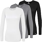Adar Underscrubs for Women 3 Pack - Long Sleeve Underscrub Comfort Tee