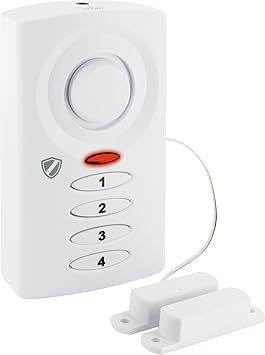 SCHWAIGER -HSA500- Garagen- Schiebetür- Alarm mit PIN/Alarmanlage fürs Haus/Sirene/Einbruchschutz/Fenster-Sicherung/Tür-Siche