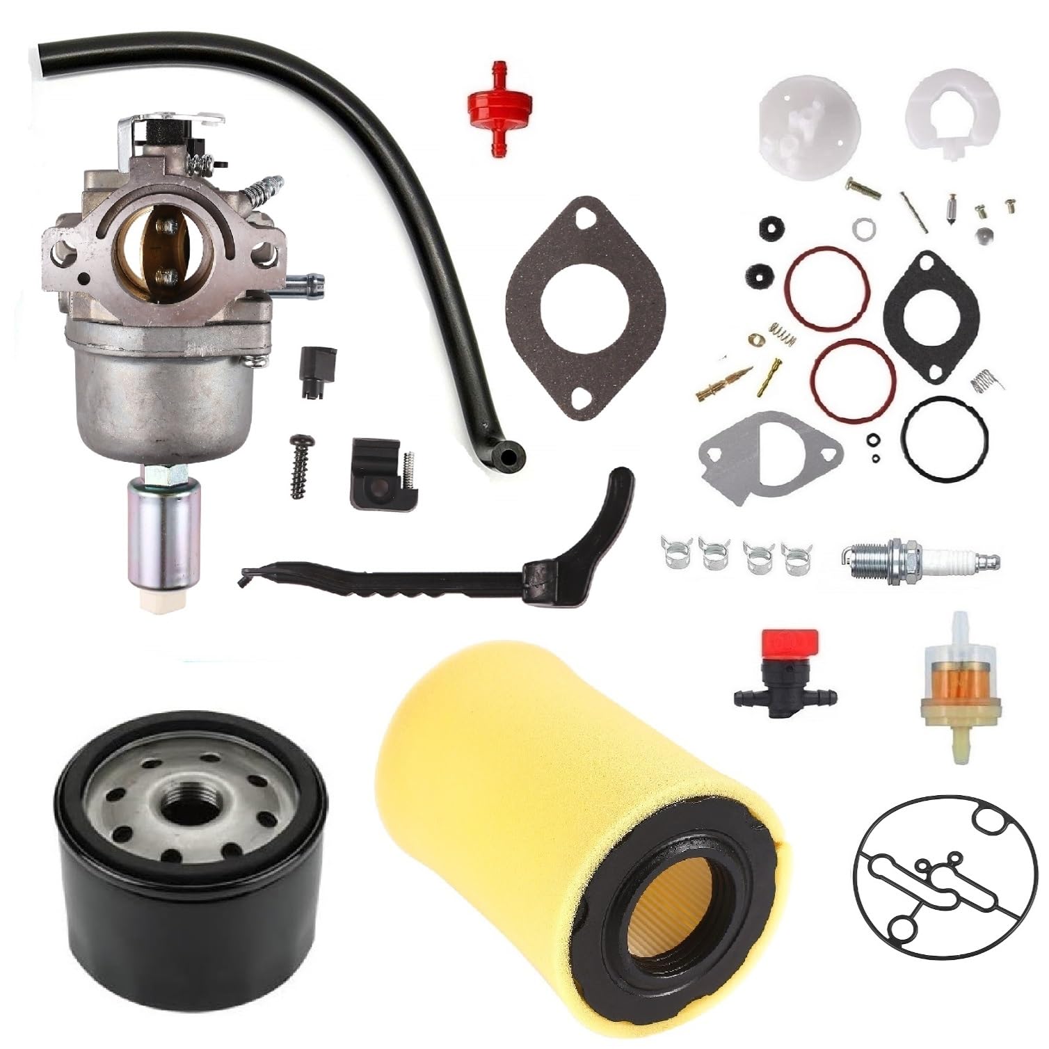 Photo 1 of E100 D100 D105 D110 Carburetor Compatible with John Deere LA125 LA115 E110 Lawn Tractor w/ 17.5hp 19.5hp 21hp B&S Engine, with 796031 594201 591334 4243 5428K 590825 air filter