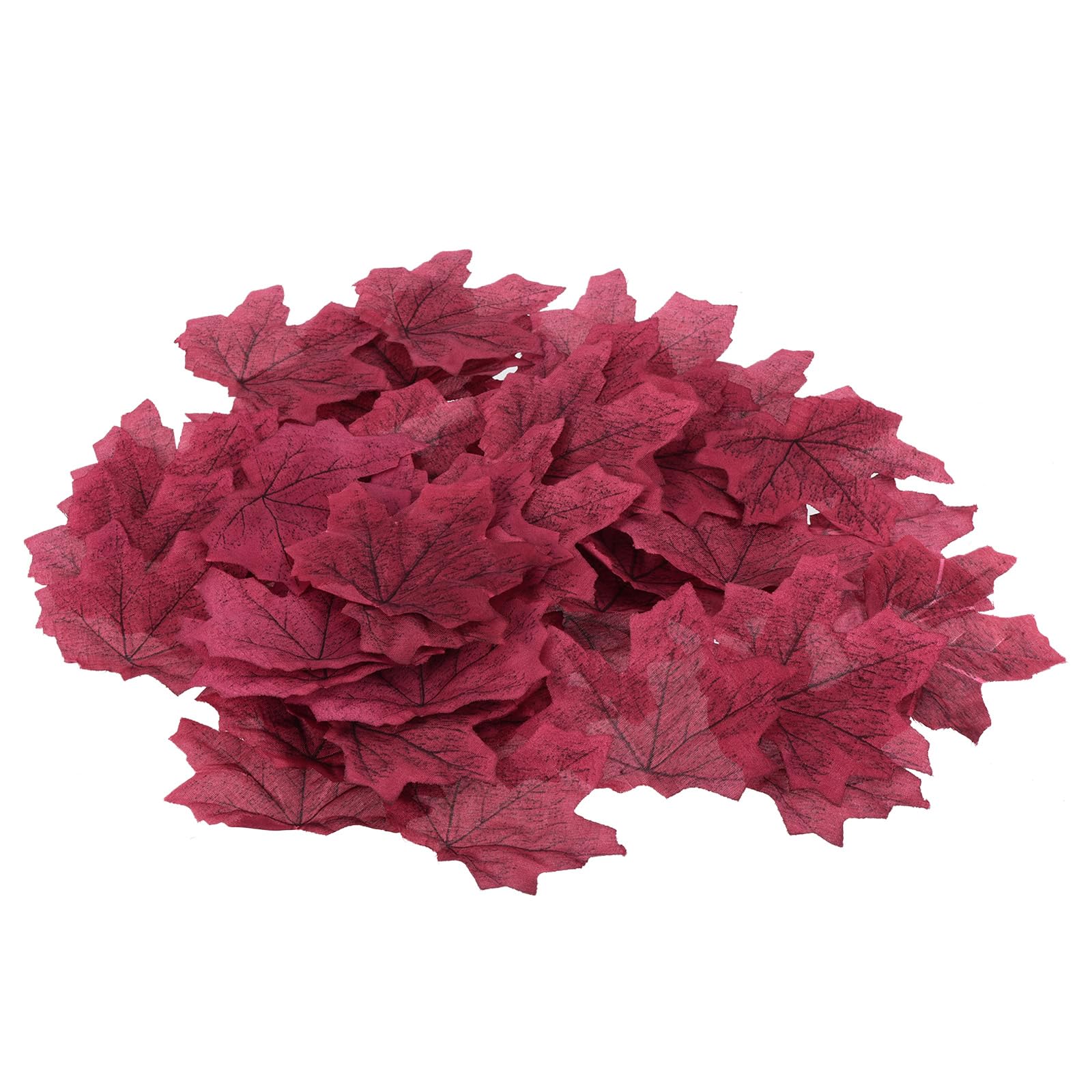 M METERXITY 200 Pack Artificial Maple Leaf - Fake Leaf Decoration Create Autumn Atmosphere, Apply to Party/Wedding/Holidays/Home Decorations (Burgundy)