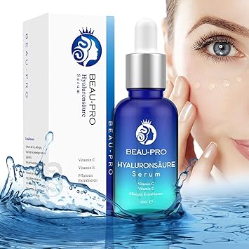 Hyaluronsäure Serum für Gesicht,Hyaluron Konzentrat,Anti-Aging Gesichtsserum,mit Organischen Inhaltsstoffen|Vitamin C+E,Feuch