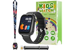 OKYUK 4G Kids Watch with SIM Card, 47 Exciting Games, Two-Way Calling Feature, SOS Emergency Call Button Ideal for Kids Aged 3-15 Gift, Children’s Cell Phone Alternative (Black)