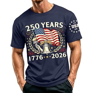 RTRDE 250th Anniversary USA Shirts for Men Short Sleeve 250 Years American Flag Print Memorial Day Patriotic Shirts