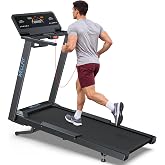 WELLFIT Auto Incline Treadmill, 15% Incline Heavy Duty Treadmill for Home | 4.5HP, 10 MPH, 500 lbs Capacity, 20'' x 55'' Running Area Treadmills with Pulse Sensor, Bluetooth Player &amp; LED Display