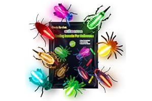 SPRINGFLOWER Glow Critters for Halloween Party Favor, Glow in The Dark Toys Set for Kids, School Classroom Game Rewards, Trick or Treating Goodie Supplies, Halloween Miniatures/Prizes,20 Critters 40 Glow Sticks