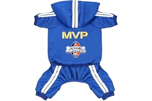 Dog Hoodies Dog Clothes Apparel 4 Legs Jumpsuit Football MVP Fleece Sweater Winter Sweat Shirt Warm Cotton Hoodie for Small D