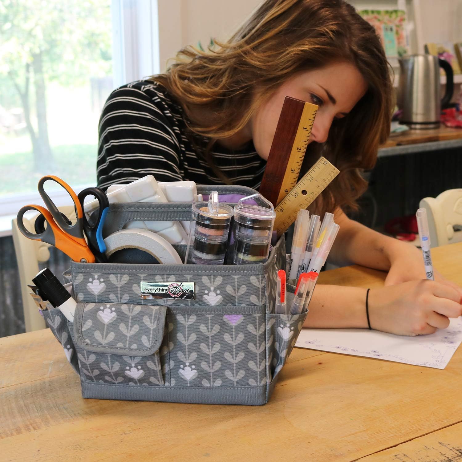 Everything Mary Collapsible Craft Caddy, Purple - Art Storage for Supplies & Crafts - Supply Organizers Tote for School Classroom, Office, and Home - Organization for Makeup & Nurses - Image 3