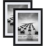 DOAI ART 22x28 Poster Frame Black 2 Pack without Mat or 18x24 with Mat - Polished Plexiglass for Wall Vertically or Horizonta
