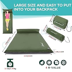 Clostnature Self Inflating Sleeping Pad for Camping