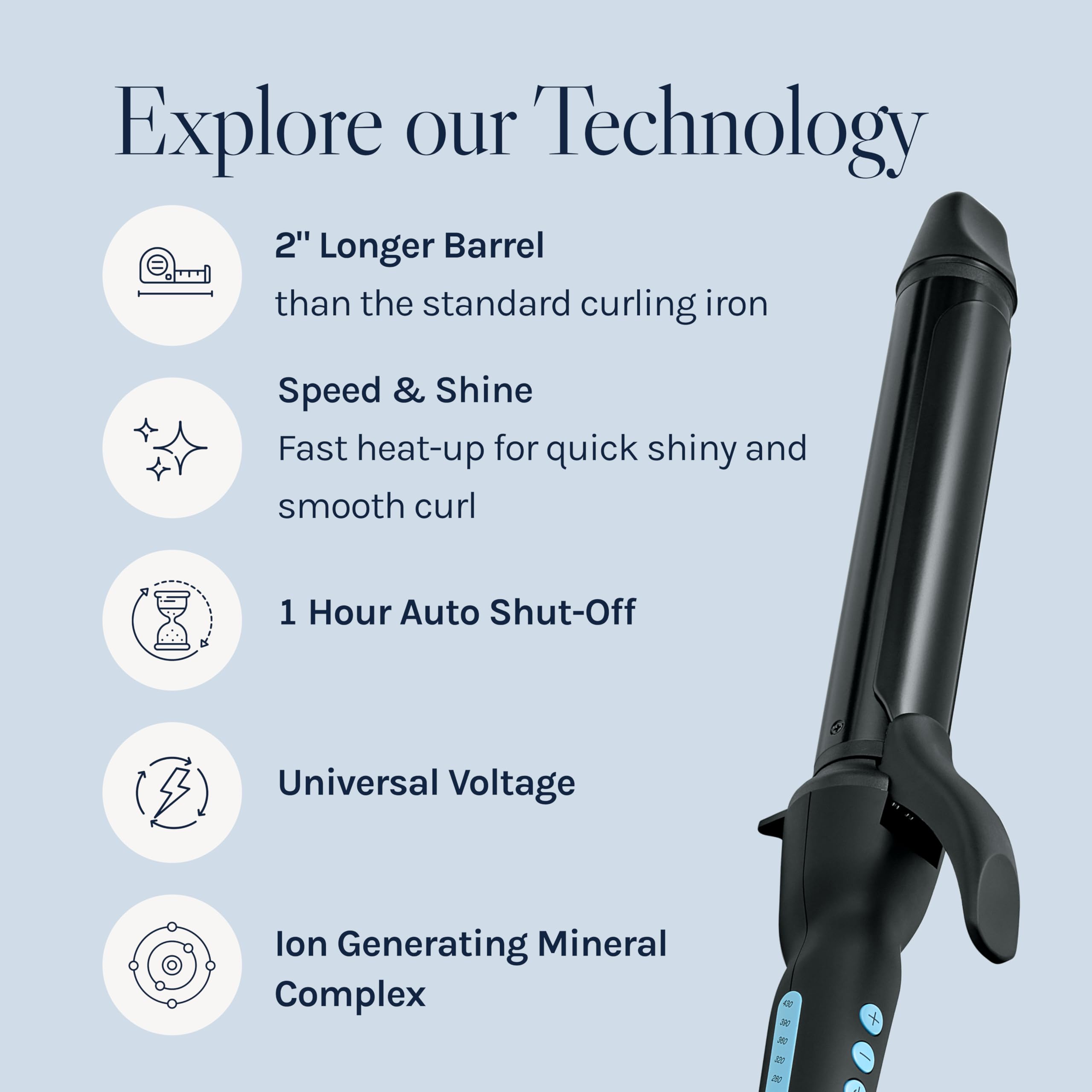 Bio Ionic Long Barrel Styler,Curling Iron with Moisture Heat Technology & NanoIonic MX, Verstatile Curling Wand