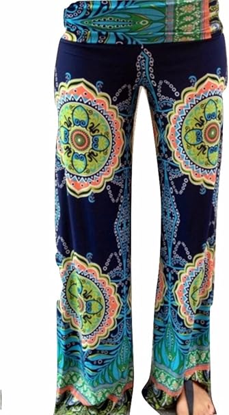 Amazon Bolso レディース ヨガ ウェア フィットネス ダンス ガウチョ 春 夏 ロング ワイド パンツ 海外 セレブ ファッション 柄a Lサイズ フィットネス トレーニング ロングパンツ 通販