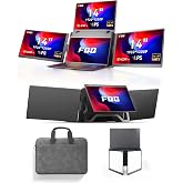 FQQ 14" Quad Monitor Laptop Screen Extender, Triple Laptop Monitor Extender | 1 Cable Portable Monitor Screen Extender for 14-16.5" Laptops, Compatible with Win MacOS, FHD 1200P IPS, USB-C/HDMI-S780 Pro