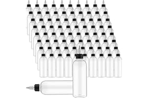 Tanlade 300 Pcs 2oz Plastic Squeeze Bottles Bulk Boston Dispensing Empty Hair Oil Bottles with Twist Cap for Essential Oils Hair Applicator Liquids Condiment Dispenser