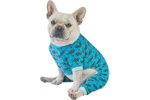 CuteBone Dog Pajamas Soft Onesies Puppy Pjs Small Dogs Outfit Pet Apparel Cat Coat Comfy Doggie Jumpsuit Bodysuit for All Seasons P74S