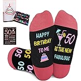 Juesly Birthday Gifts for Woman with Womens Novelty Socks for 30th/40th/50th/60th/70th/80th Birthday Women