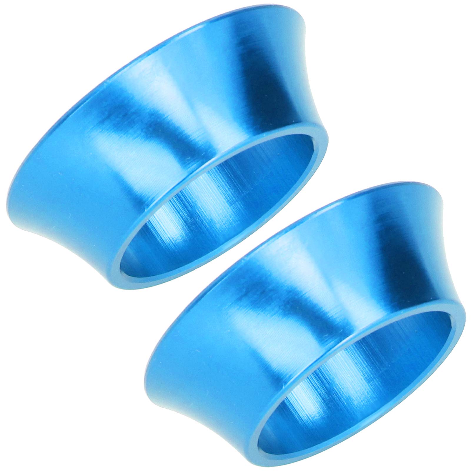 2Pcs Bike Headset Spacer, Bike CNC Aluminium Alloy Headset Washer Bike Front Fork Conical Stem Spacers(Blue) Bicycles And Spare Parts