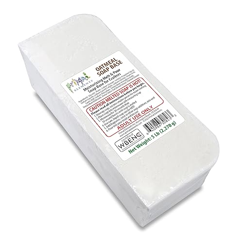 Primal Elements Oatmeal Soap Base - Moisturizing Melt and Pour Glycerin Soap Base for Crafting and Soap Making, Easy to Cut - 5 Pound