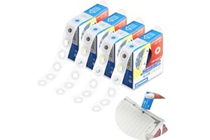 Hole Reinforcement Stickers, Kaluofan 1000 Pack of 1/4 Inch Hole Punch Reinforcement Stickers, Transparent Self-Adhesive Reinforcements for Hole-Punched Pages, Paper Hole Reinforcements