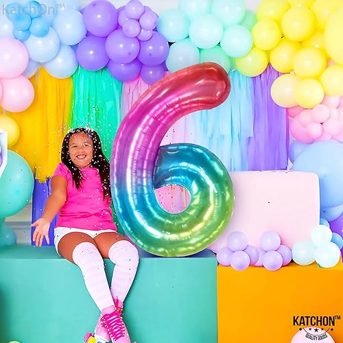 thumbnail image 2 of 40inch Large Gradient Rainbow 0-9 Number Foil Balloon Wedding Birthday Party Dec 2 of 14