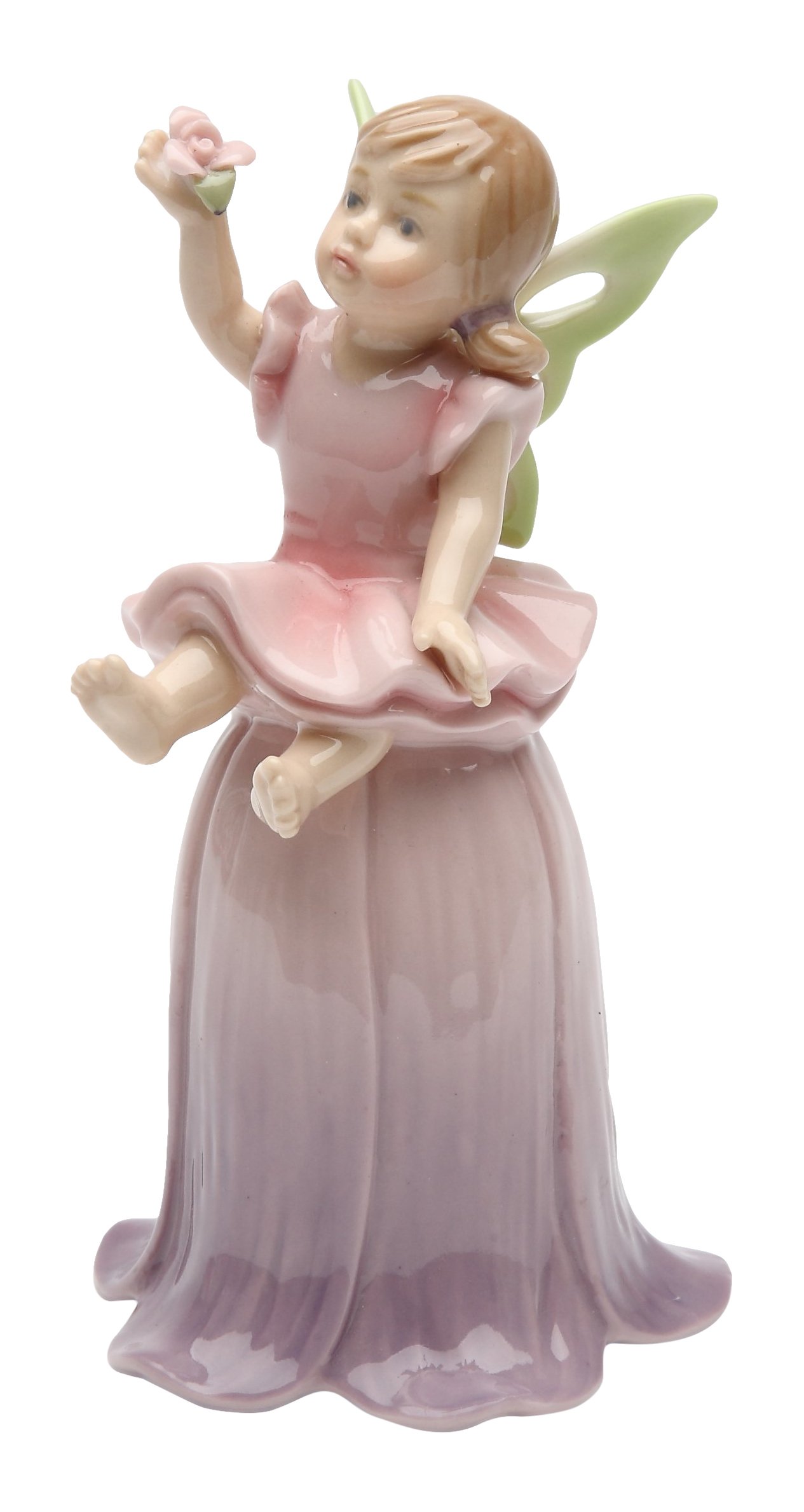 Cosmos StealStreet SS-CG-20820, 4.5 Inch Painted Sitting Little Fairy Girl on Purple Tulip Figurine, Pink