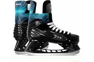 Nattork Ice Hockey Skates for Men, Women, Youth Stainless Steel Blades Lightweight & Durable for Superior Ankle Support and Agile Skating with Coolmax Fabric